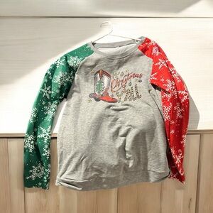 Christmas Top with Snowflake Sleeves